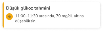 Very Low Glucose detected popup notification in the Accu-Chek SmartGuide app.