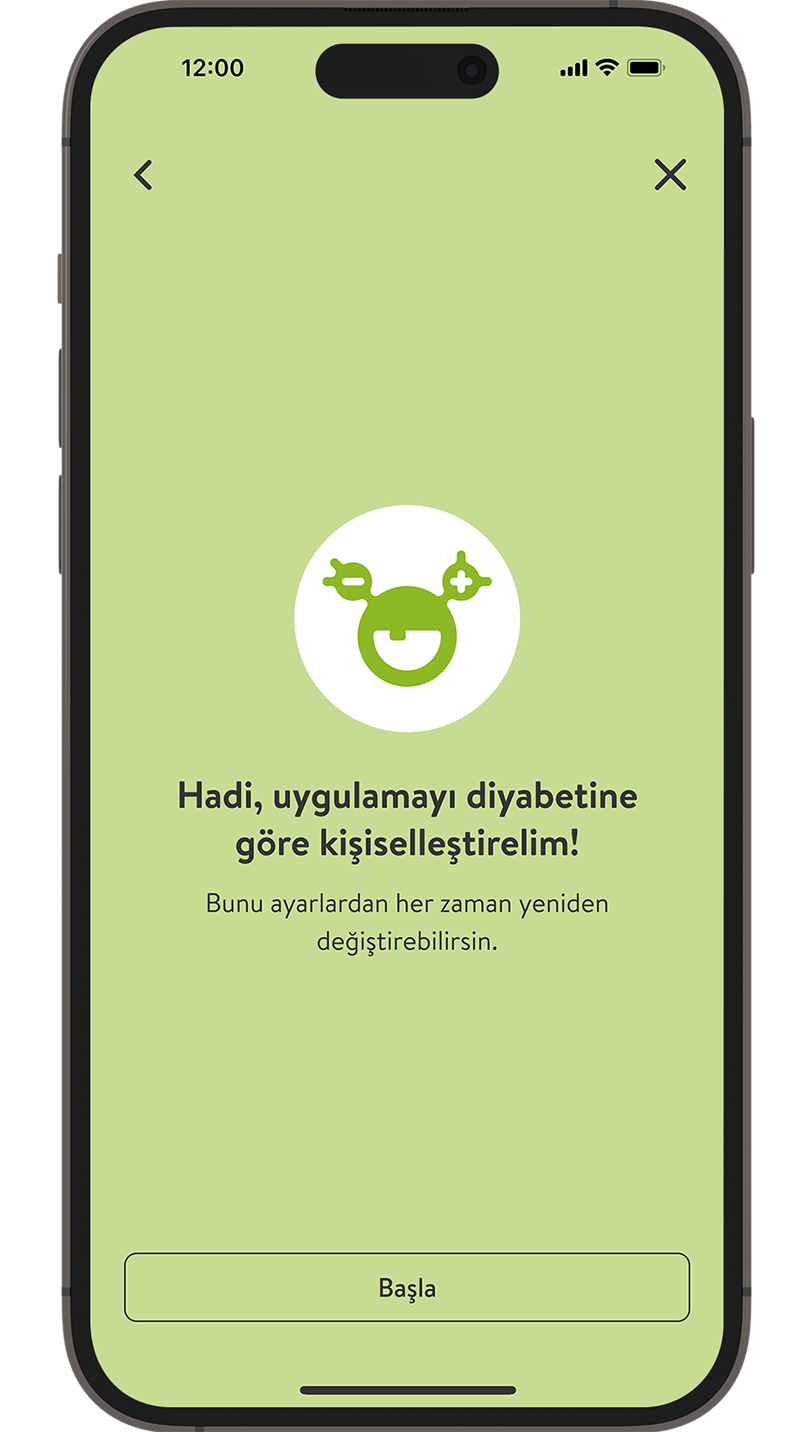 mySugr alıştırma başlatma sayfasının ekran görüntüsü.
