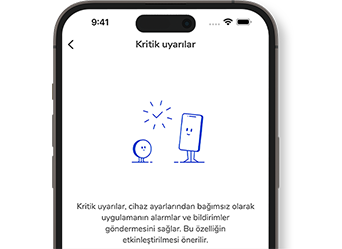  Kritik Uyarılar açıklamasını gösteren Accu-Chek SmartGuide uygulamasının ekran görüntüsü.